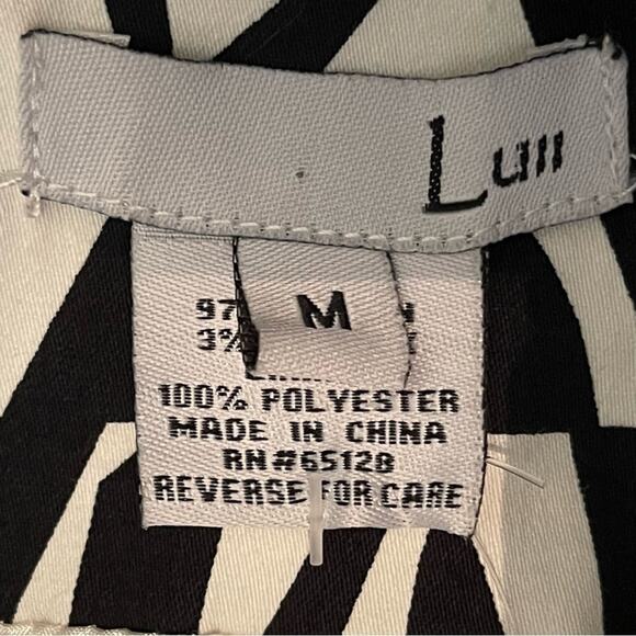 Luii Black And White Animal Print Belted Short Trench Coat Jacket NWT Size M - Picture 10 of 15